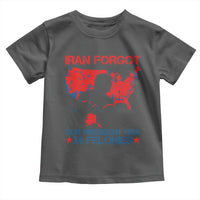 Iran Forgot Our President Has 34 Felonies Toddler T Shirt Vintage USA Red Wave Map