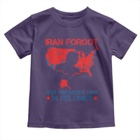 Iran Forgot Our President Has 34 Felonies Toddler T Shirt Vintage USA Red Wave Map