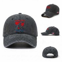 Iran Forgot Our President Has 34 Felonies Washed Cotton Baseball Cap Vintage USA Red Wave Map