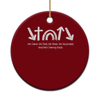 Christian Easter Ceramic Ornament He Came He Died He Rose He Ascended And He Is Coming Back