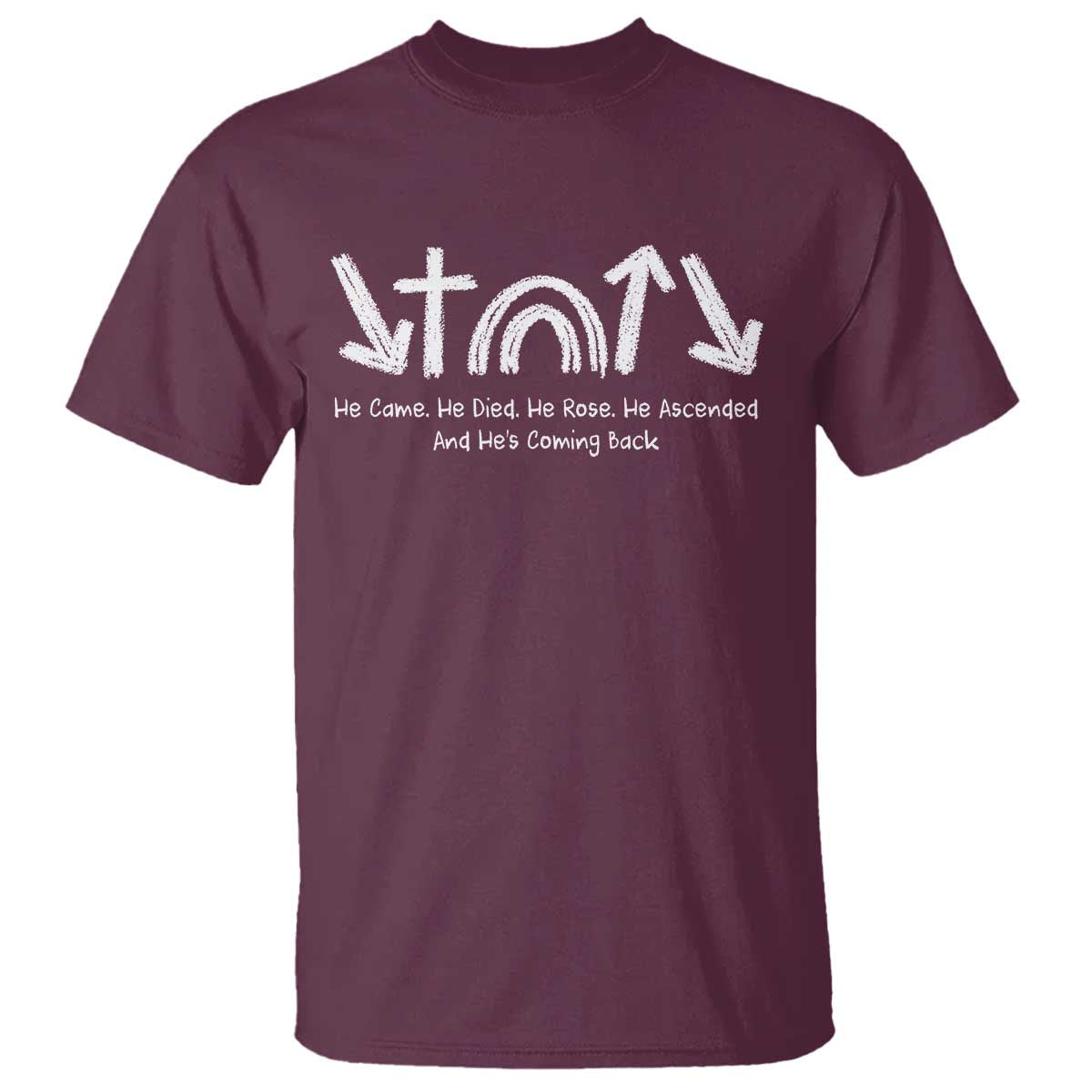 Christian Easter T Shirt He Came He Died He Rose He Ascended And He Is Coming Back
