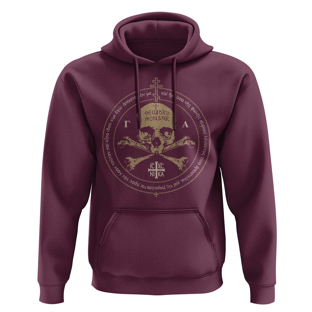 Eastern Orthodox Cross Skull IC XC Nika Jesus Church Hoodie