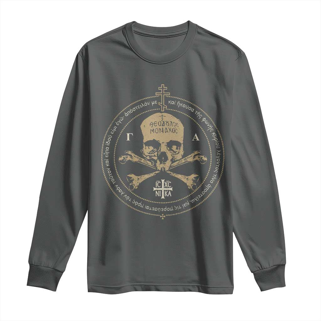 Eastern Orthodox Cross Skull IC XC Nika Jesus Church Long Sleeve Shirt
