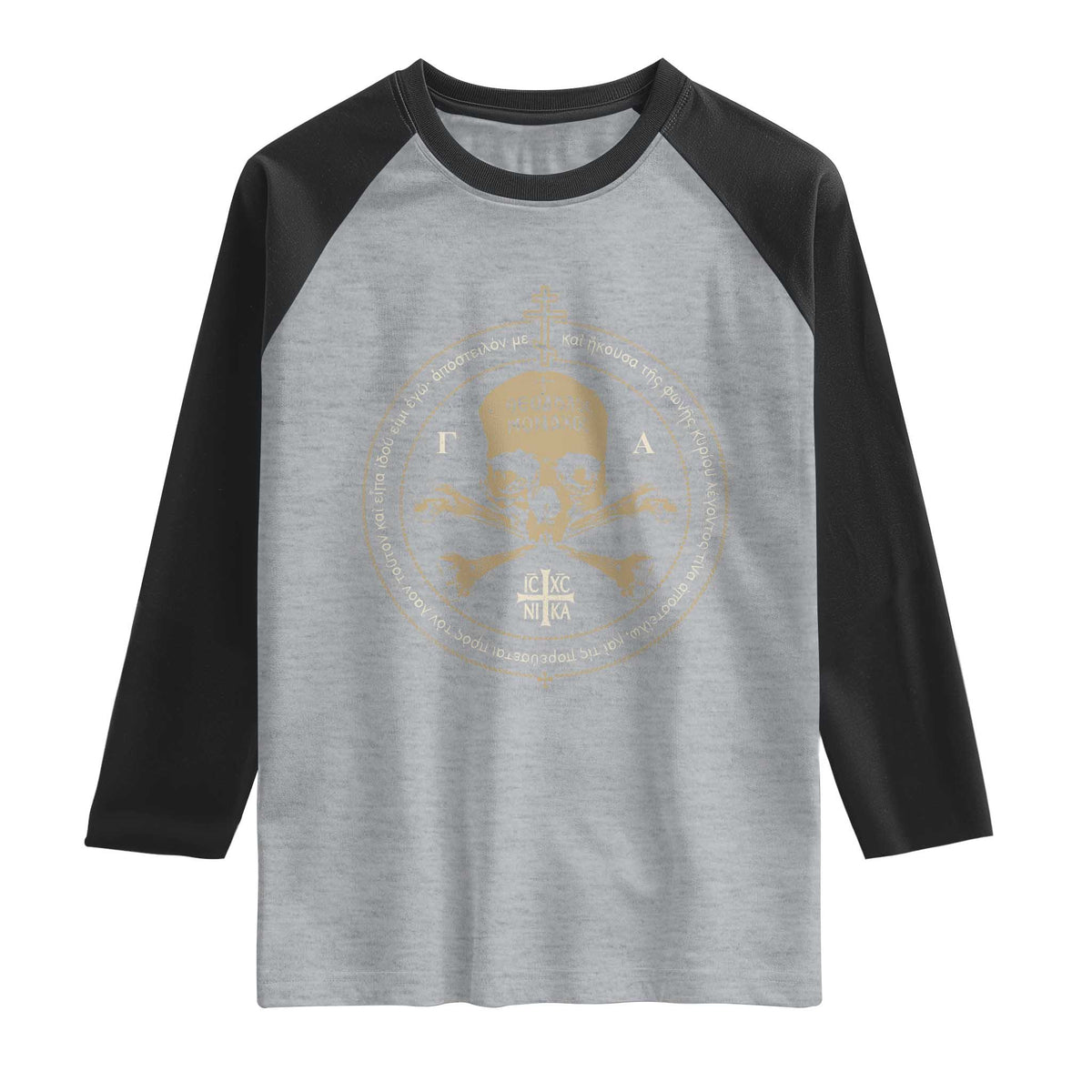 Eastern Orthodox Cross Skull IC XC Nika Jesus Church Raglan Shirt