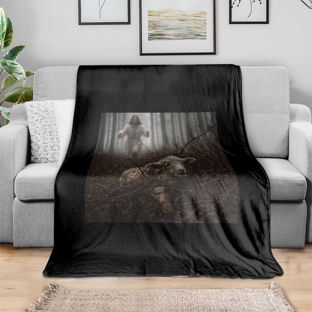 Christian Biblical Parable Of Lost Sheep Scene Throw Blanket Funny Photo