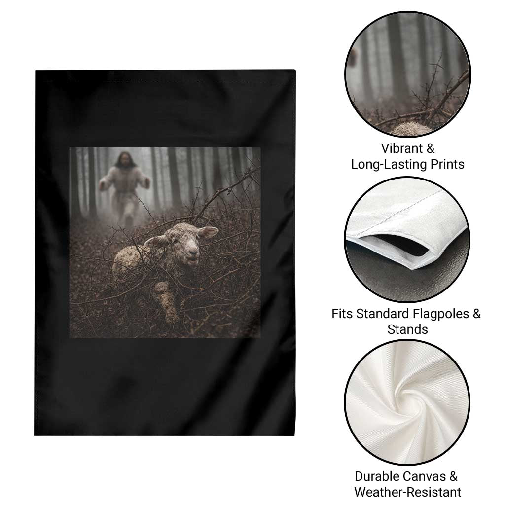 Christian Biblical Parable Of Lost Sheep Scene Garden Flag Funny Photo