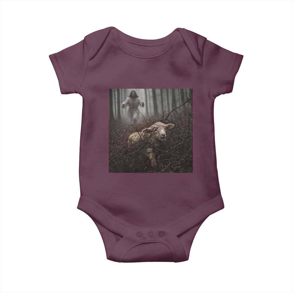 Christian Biblical Parable Of Lost Sheep Scene Baby Onesie Funny Photo