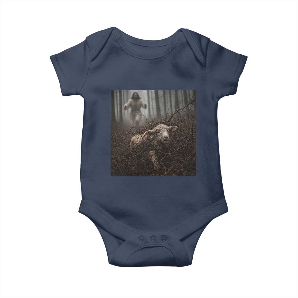 Christian Biblical Parable Of Lost Sheep Scene Baby Onesie Funny Photo
