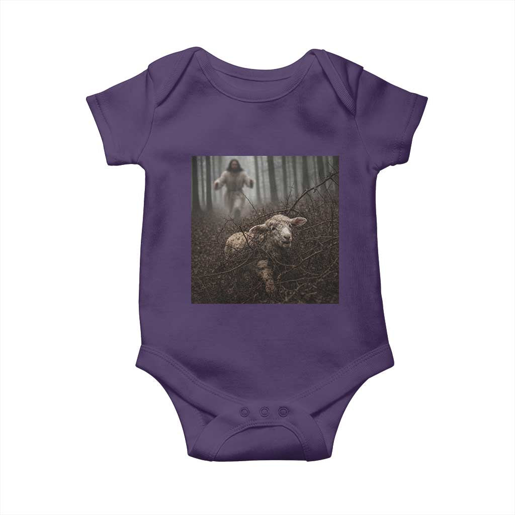 Christian Biblical Parable Of Lost Sheep Scene Baby Onesie Funny Photo