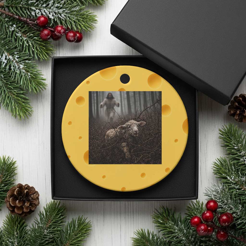 Christian Biblical Parable Of Lost Sheep Scene Ceramic Ornament Funny Photo