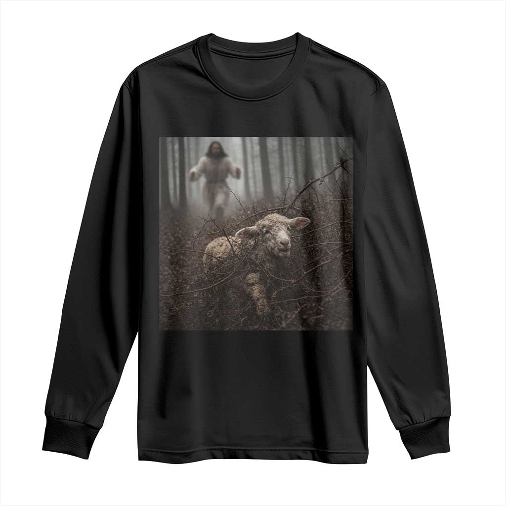 Christian Biblical Parable Of Lost Sheep Scene Long Sleeve Shirt Funny Photo