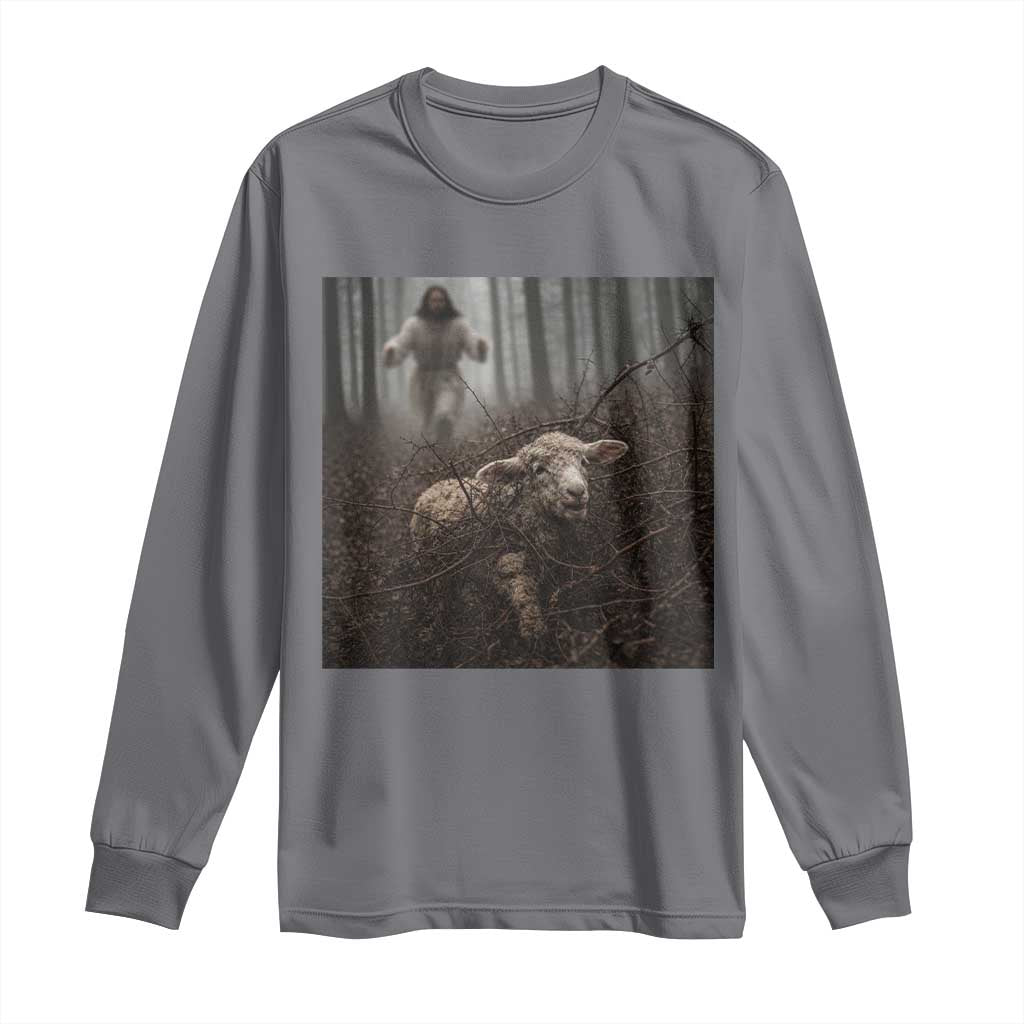 Christian Biblical Parable Of Lost Sheep Scene Long Sleeve Shirt Funny Photo