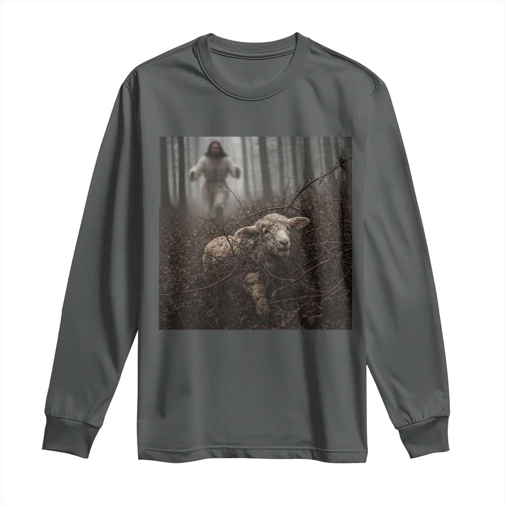 Christian Biblical Parable Of Lost Sheep Scene Long Sleeve Shirt Funny Photo