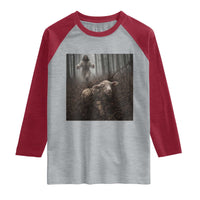 Christian Biblical Parable Of Lost Sheep Scene Raglan Shirt Funny Photo