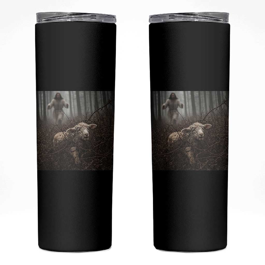 Christian Biblical Parable Of Lost Sheep Scene Skinny Tumbler Funny Photo
