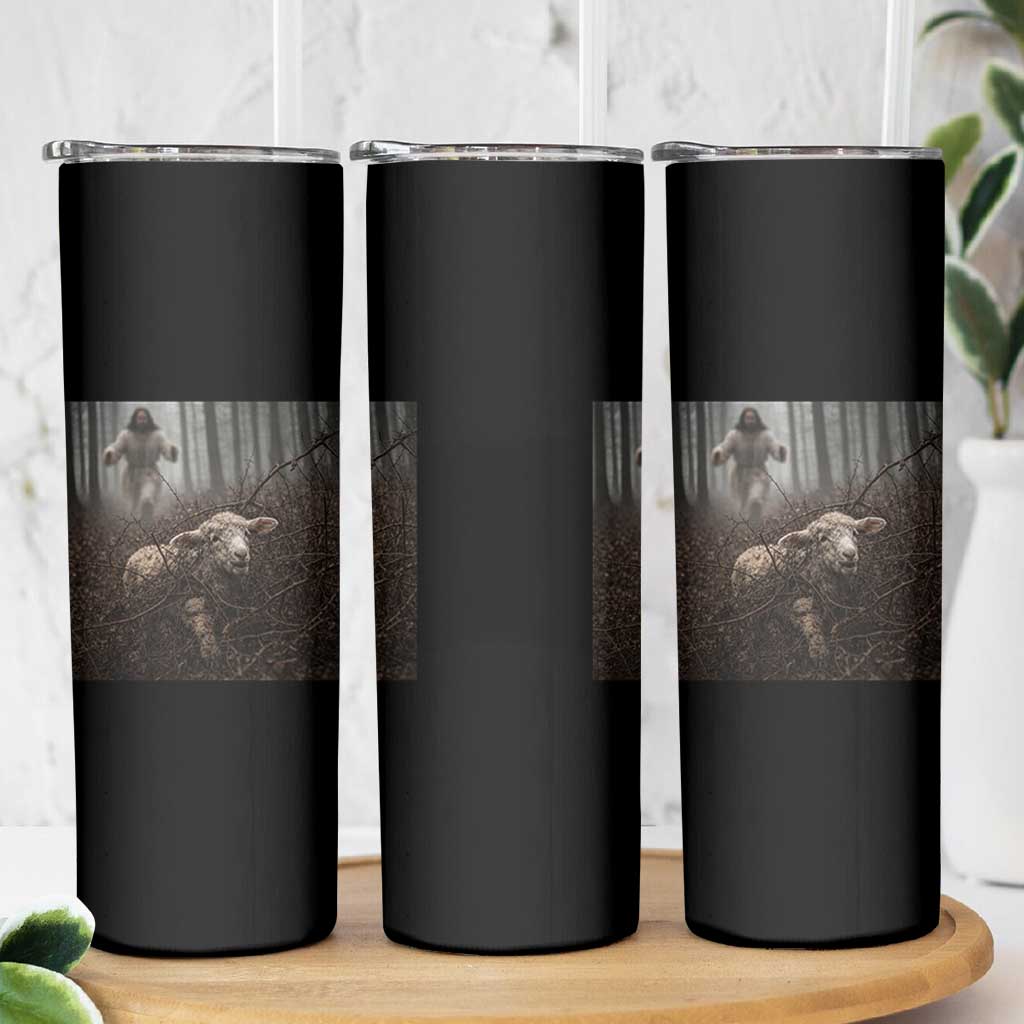 Christian Biblical Parable Of Lost Sheep Scene Skinny Tumbler Funny Photo
