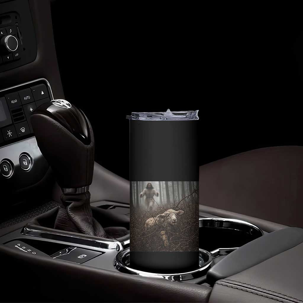 Christian Biblical Parable Of Lost Sheep Scene Skinny Tumbler Funny Photo