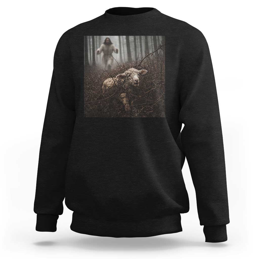 Christian Biblical Parable Of Lost Sheep Scene Sweatshirt Funny Photo