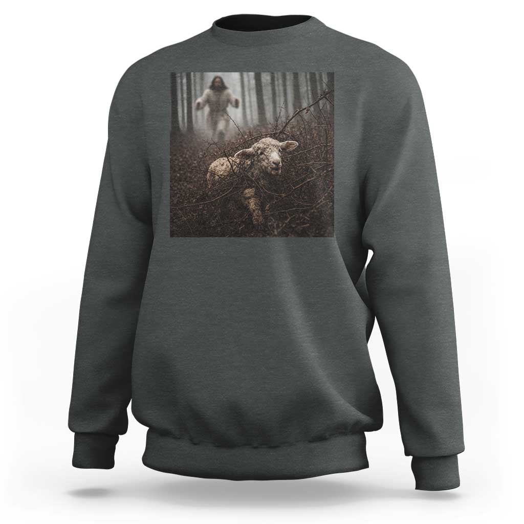 Christian Biblical Parable Of Lost Sheep Scene Sweatshirt Funny Photo