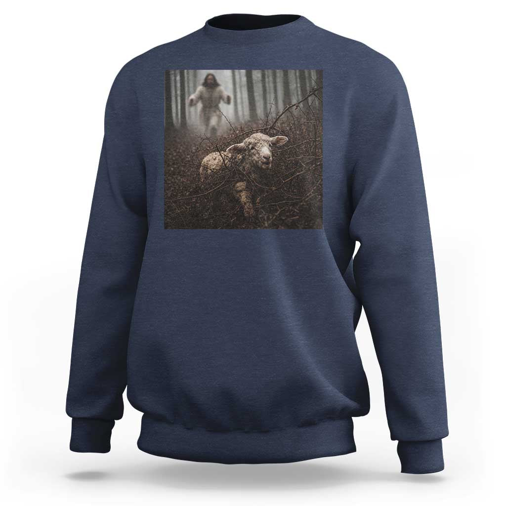 Christian Biblical Parable Of Lost Sheep Scene Sweatshirt Funny Photo