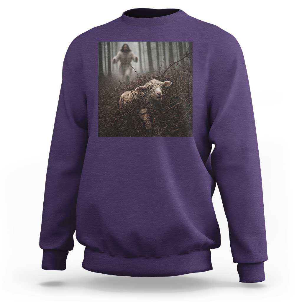 Christian Biblical Parable Of Lost Sheep Scene Sweatshirt Funny Photo