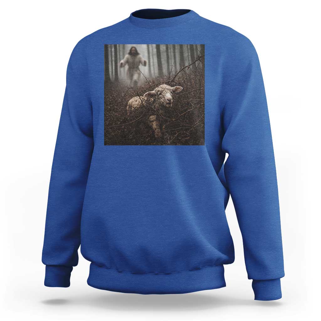 Christian Biblical Parable Of Lost Sheep Scene Sweatshirt Funny Photo