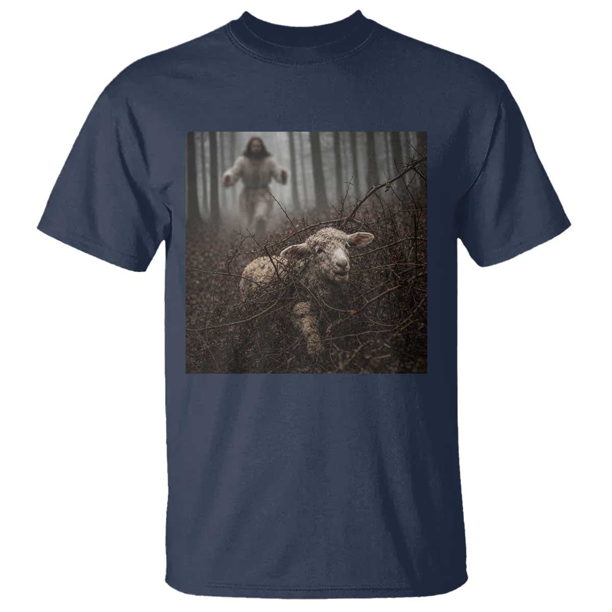 Christian Biblical Parable Of Lost Sheep Scene T Shirt Funny Photo