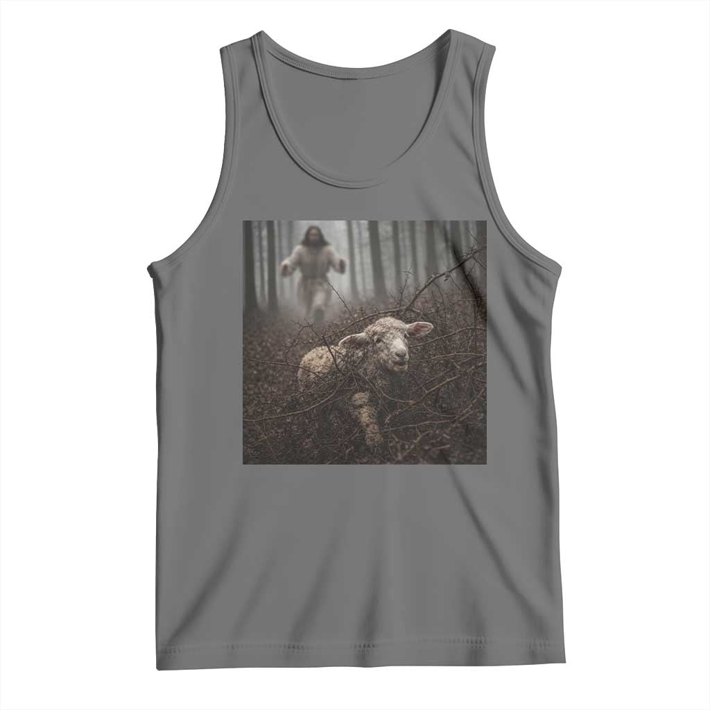 Christian Biblical Parable Of Lost Sheep Scene Tank Top Funny Photo