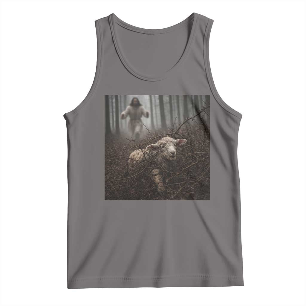 Christian Biblical Parable Of Lost Sheep Scene Tank Top Funny Photo