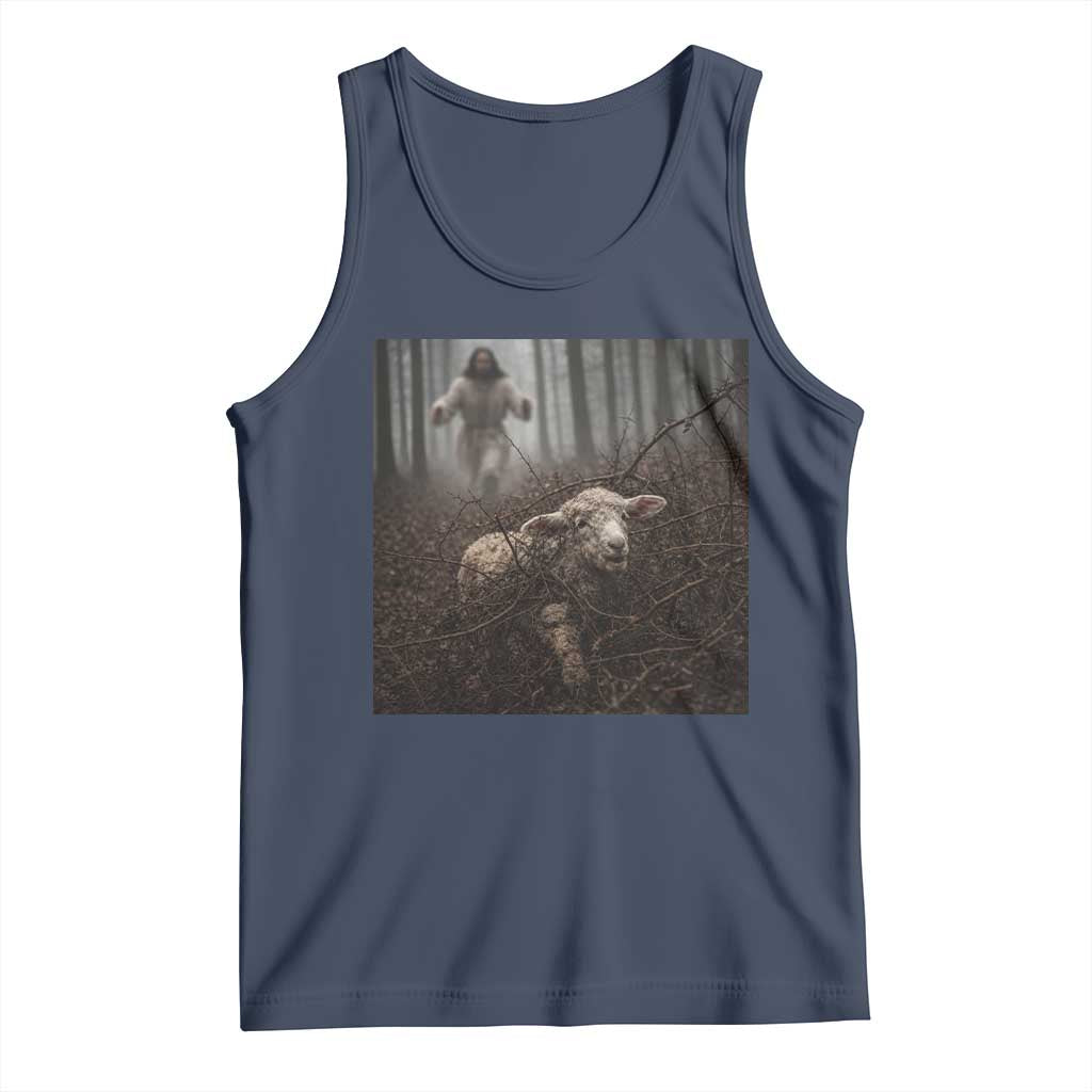 Christian Biblical Parable Of Lost Sheep Scene Tank Top Funny Photo