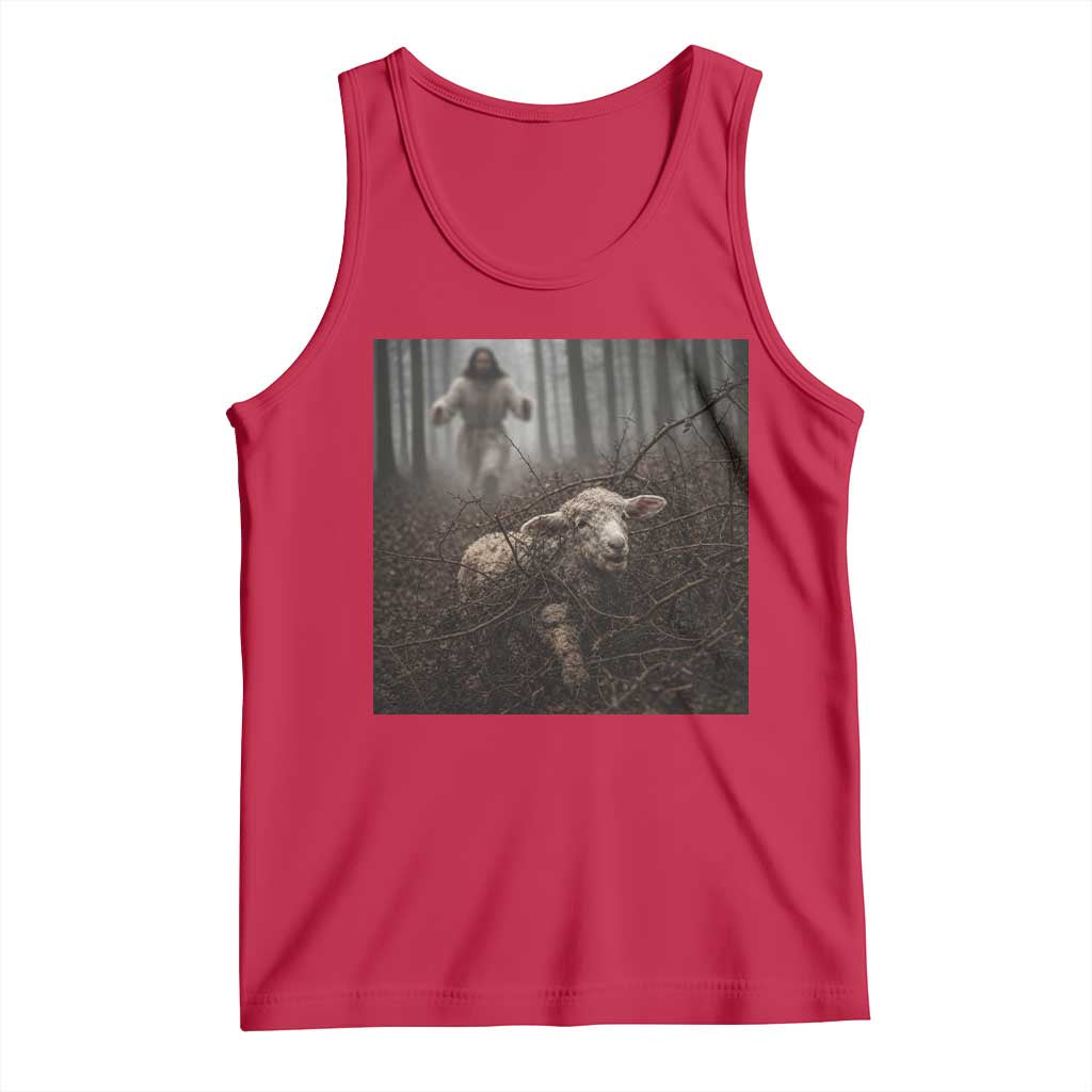 Christian Biblical Parable Of Lost Sheep Scene Tank Top Funny Photo