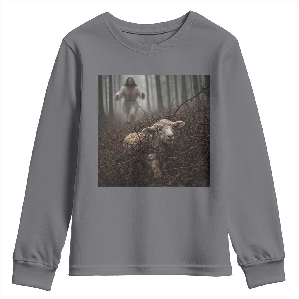 Christian Biblical Parable Of Lost Sheep Scene Youth Sweatshirt Funny Photo