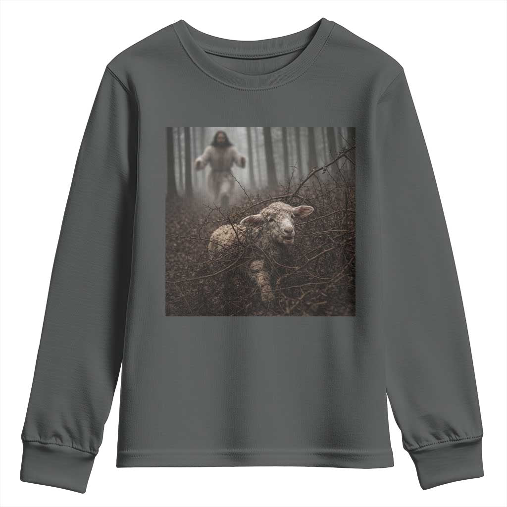 Christian Biblical Parable Of Lost Sheep Scene Youth Sweatshirt Funny Photo