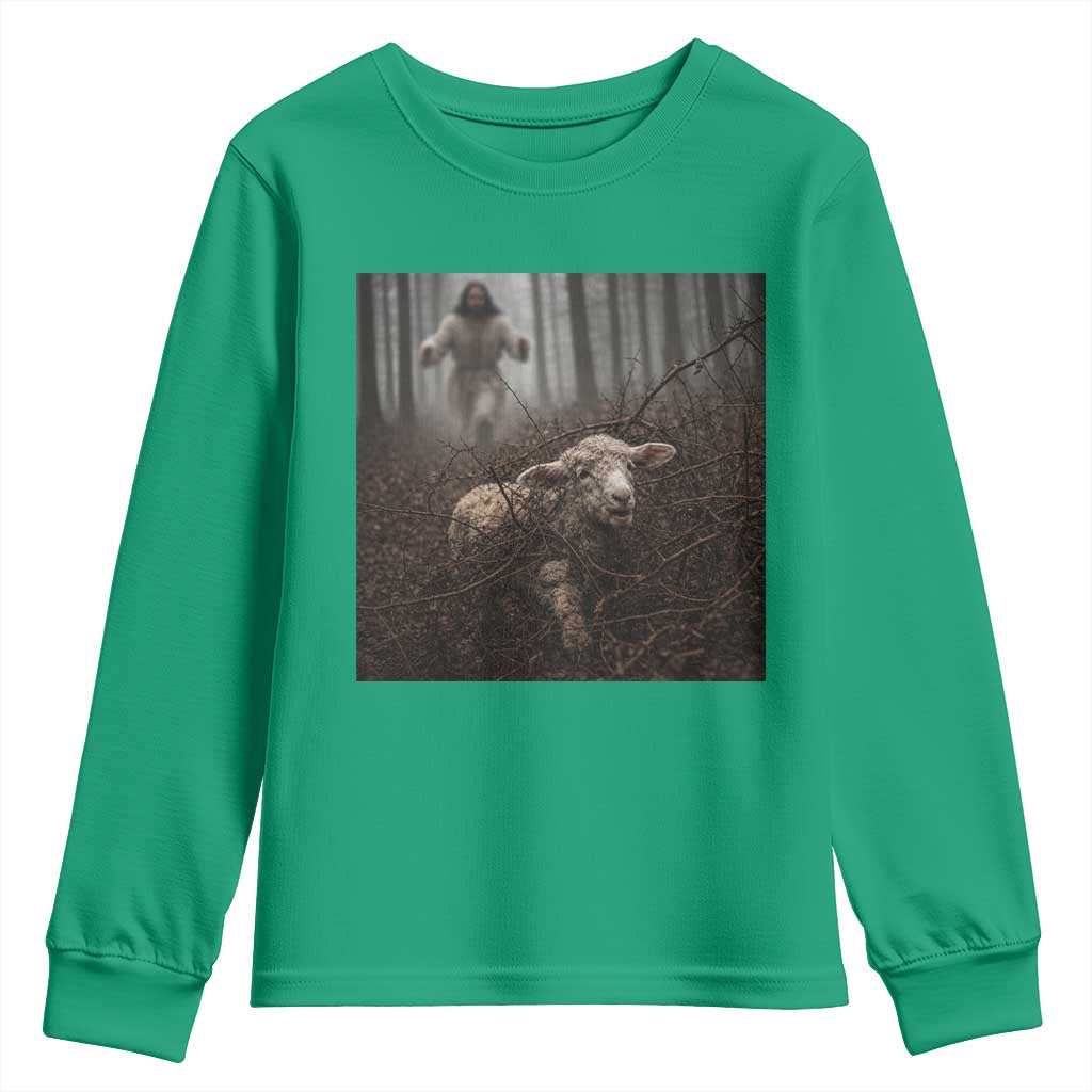 Christian Biblical Parable Of Lost Sheep Scene Youth Sweatshirt Funny Photo