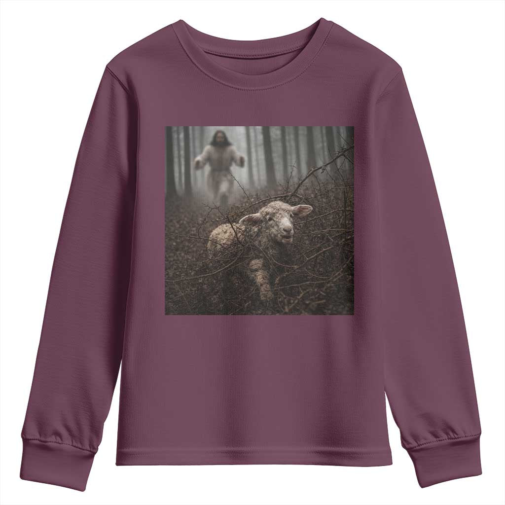 Christian Biblical Parable Of Lost Sheep Scene Youth Sweatshirt Funny Photo