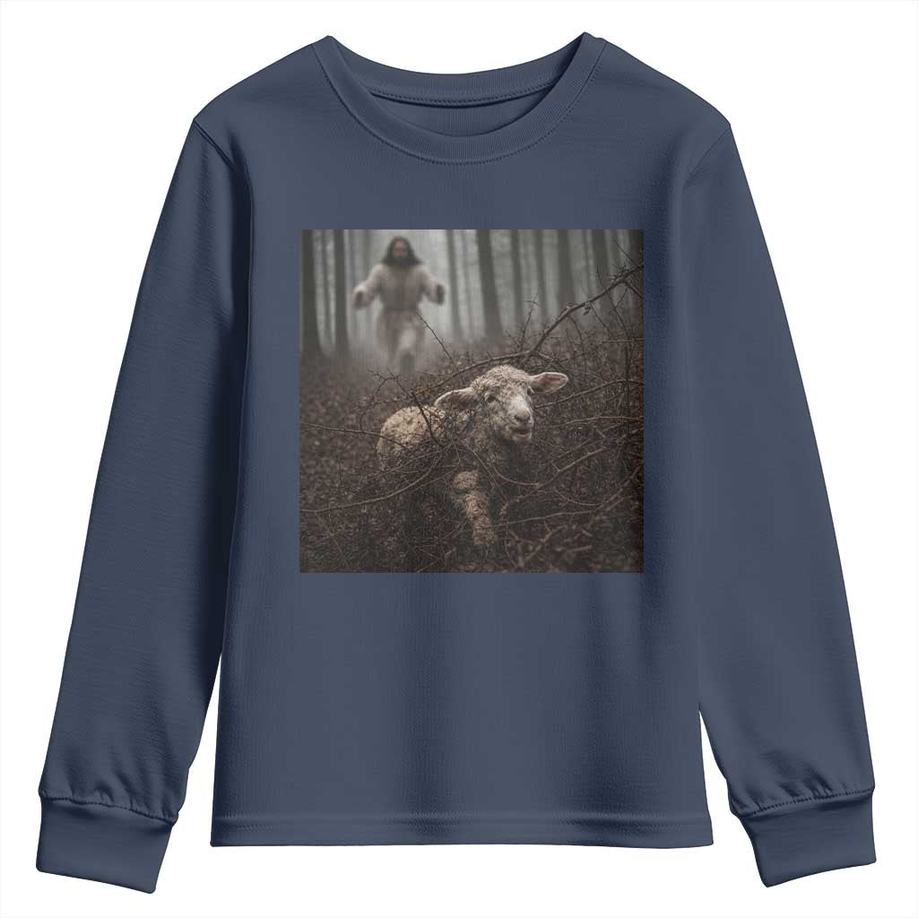 Christian Biblical Parable Of Lost Sheep Scene Youth Sweatshirt Funny Photo