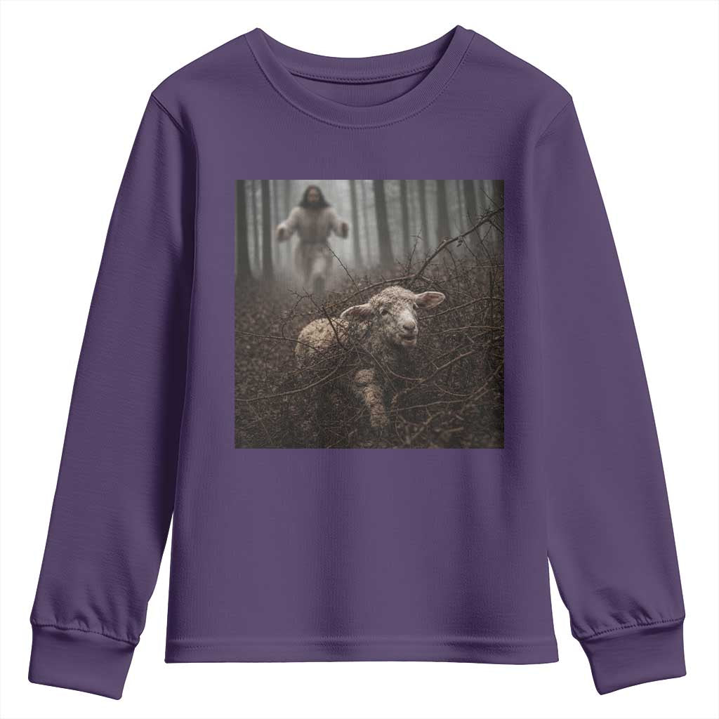 Christian Biblical Parable Of Lost Sheep Scene Youth Sweatshirt Funny Photo