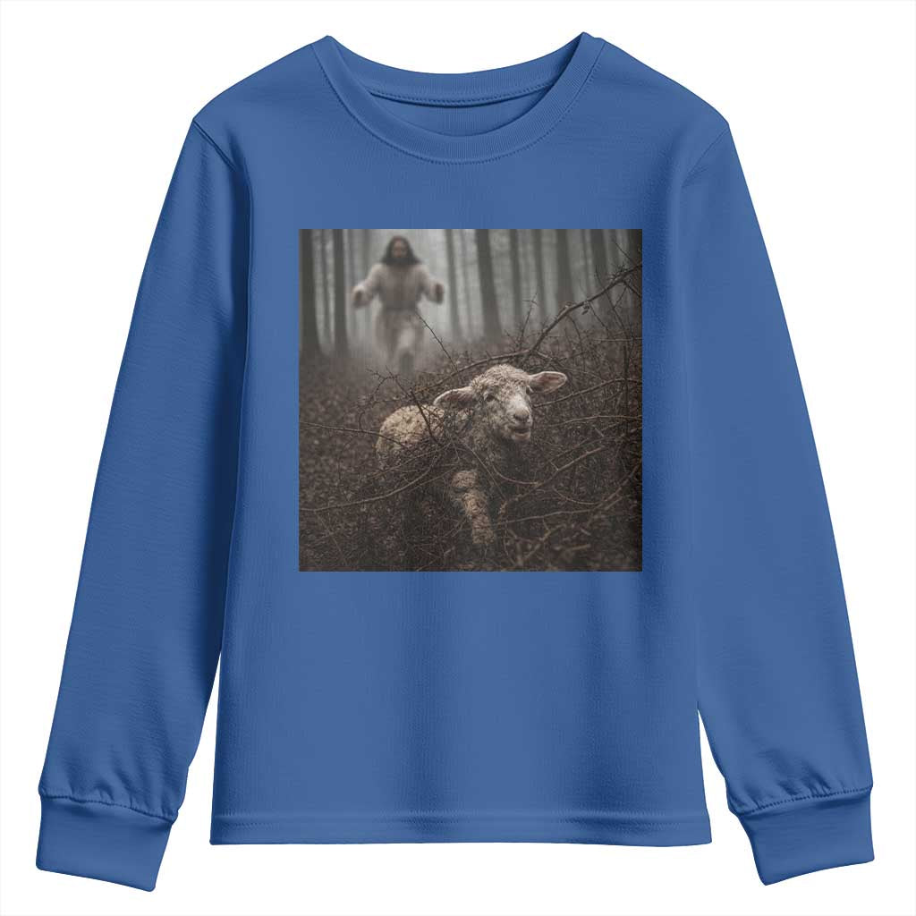Christian Biblical Parable Of Lost Sheep Scene Youth Sweatshirt Funny Photo