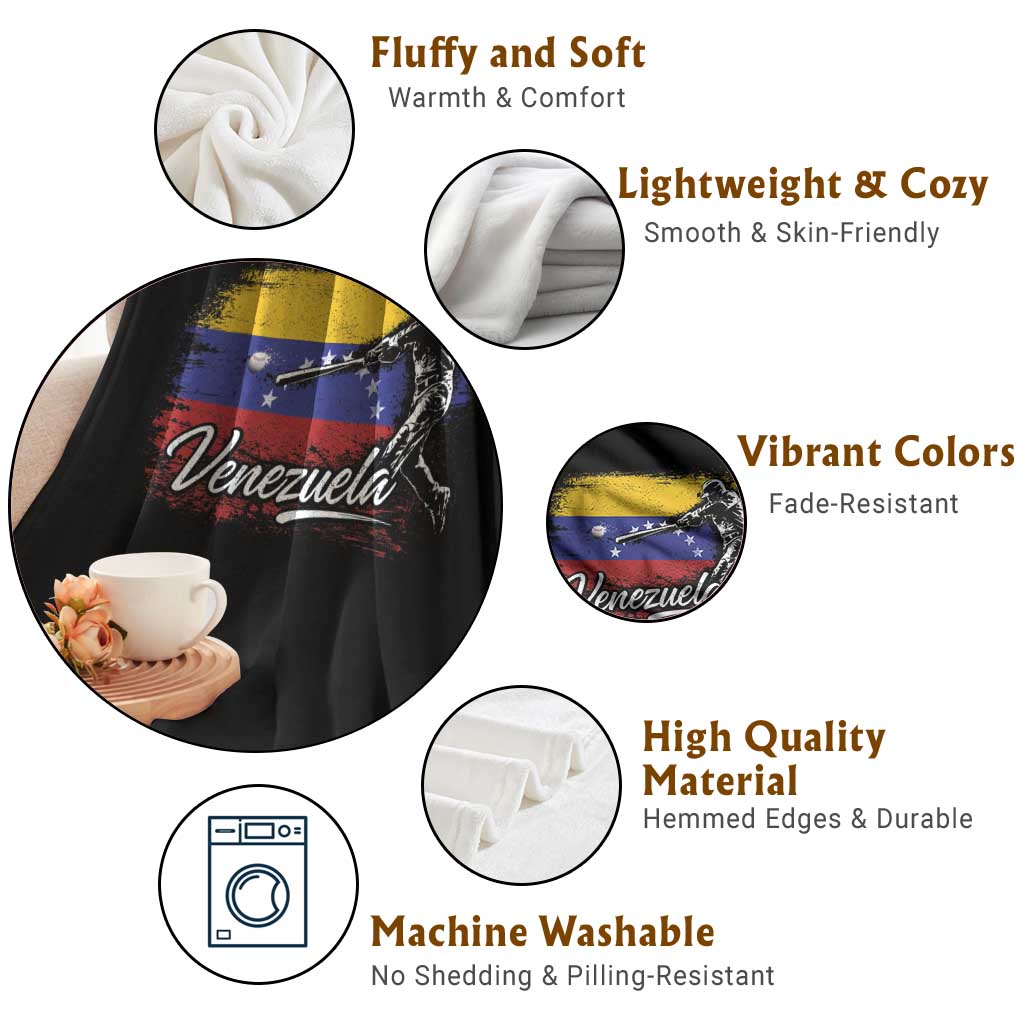 Venezuela Baseball Batter Venezuelan Sport Fan Throw Blanket