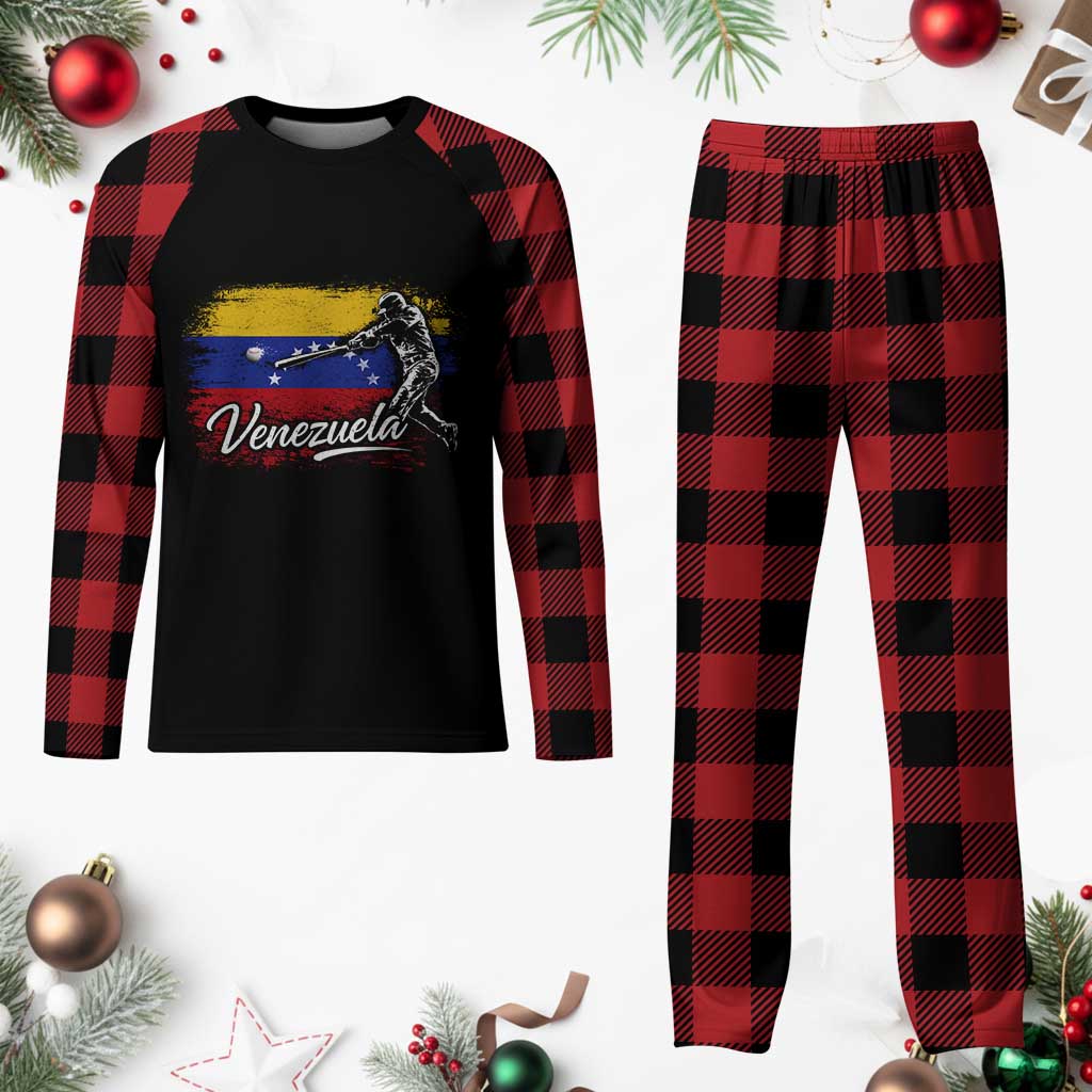 Venezuela Baseball Batter Venezuelan Sport Fan Plaid Pajama Set