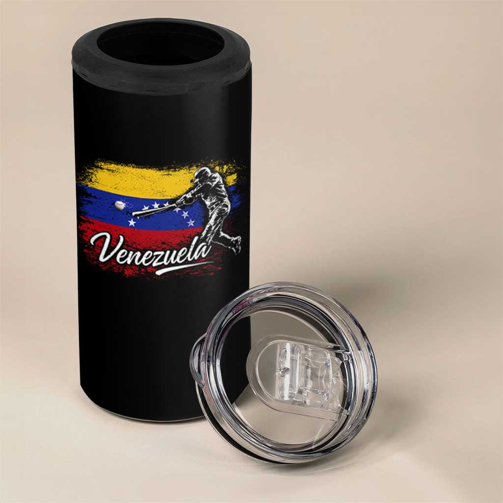 Venezuela Baseball Batter Venezuelan Sport Fan 4 in 1 Can Cooler Tumbler