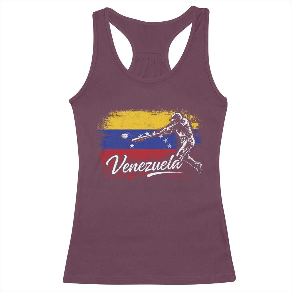 Venezuela Baseball Batter Venezuelan Sport Fan Racerback Tank Top