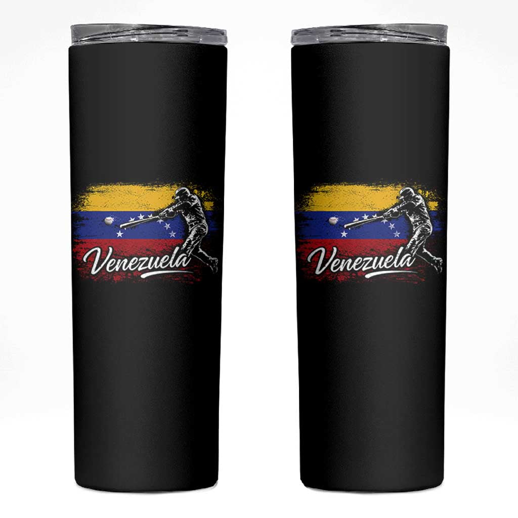 Venezuela Baseball Batter Venezuelan Sport Fan Skinny Tumbler
