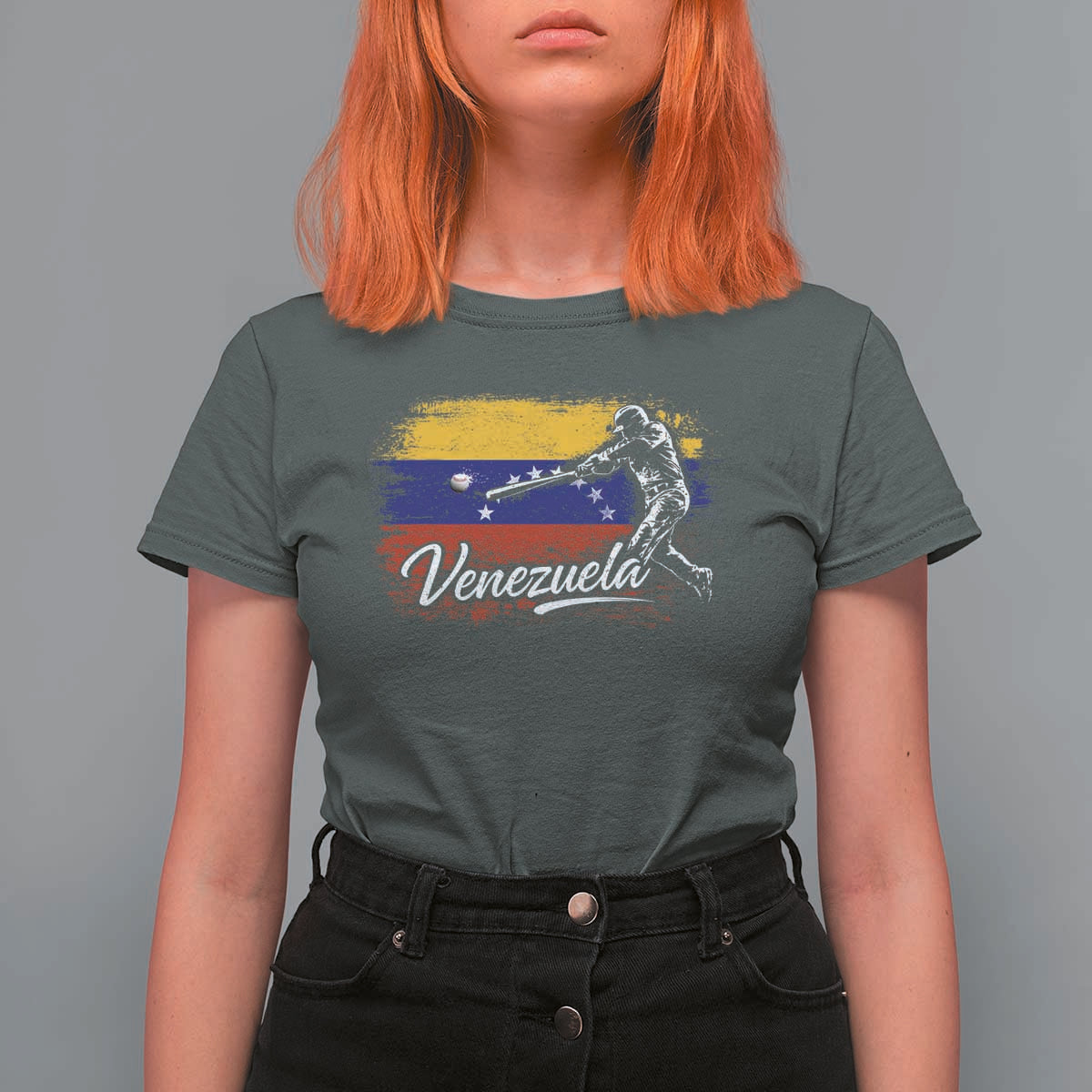Venezuela Baseball Batter Venezuelan Sport Fan T Shirt For Women
