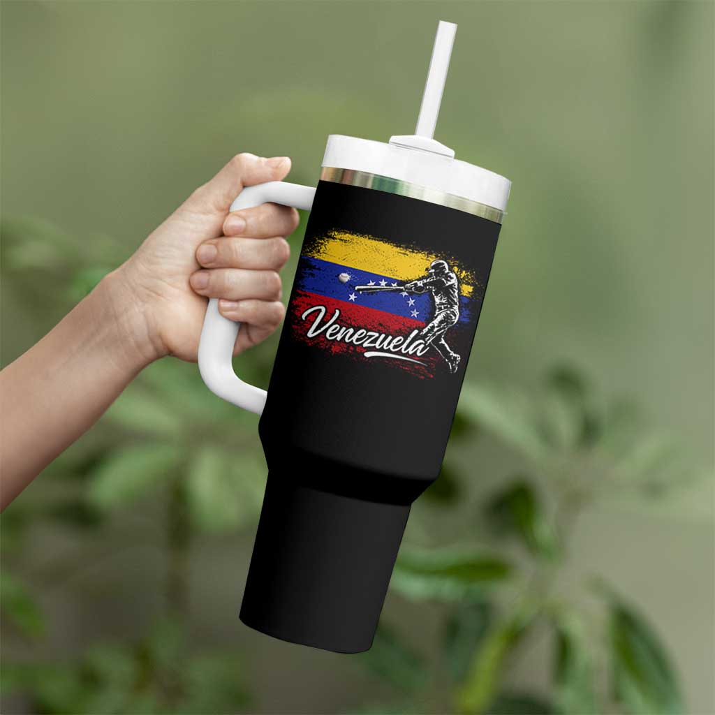Venezuela Baseball Batter Venezuelan Sport Fan Tumbler With Handle