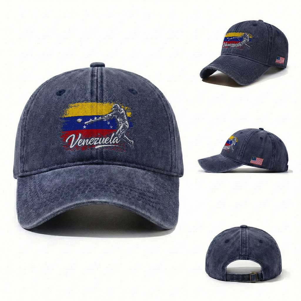 Venezuela Baseball Batter Venezuelan Sport Fan Washed Cotton Baseball Cap