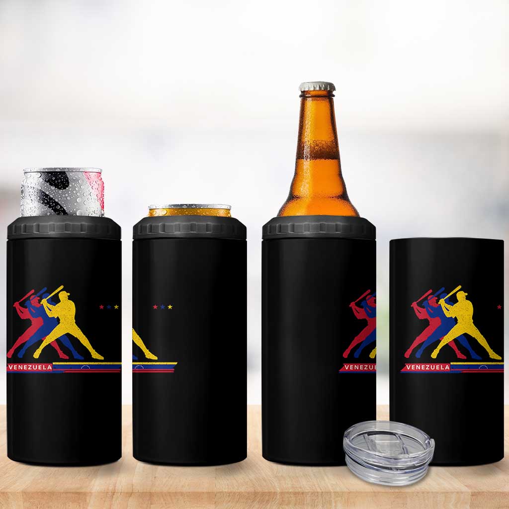 Baseball Venezuela Sport Fan Venezuelan Flag Batter Player 4 in 1 Can Cooler Tumbler