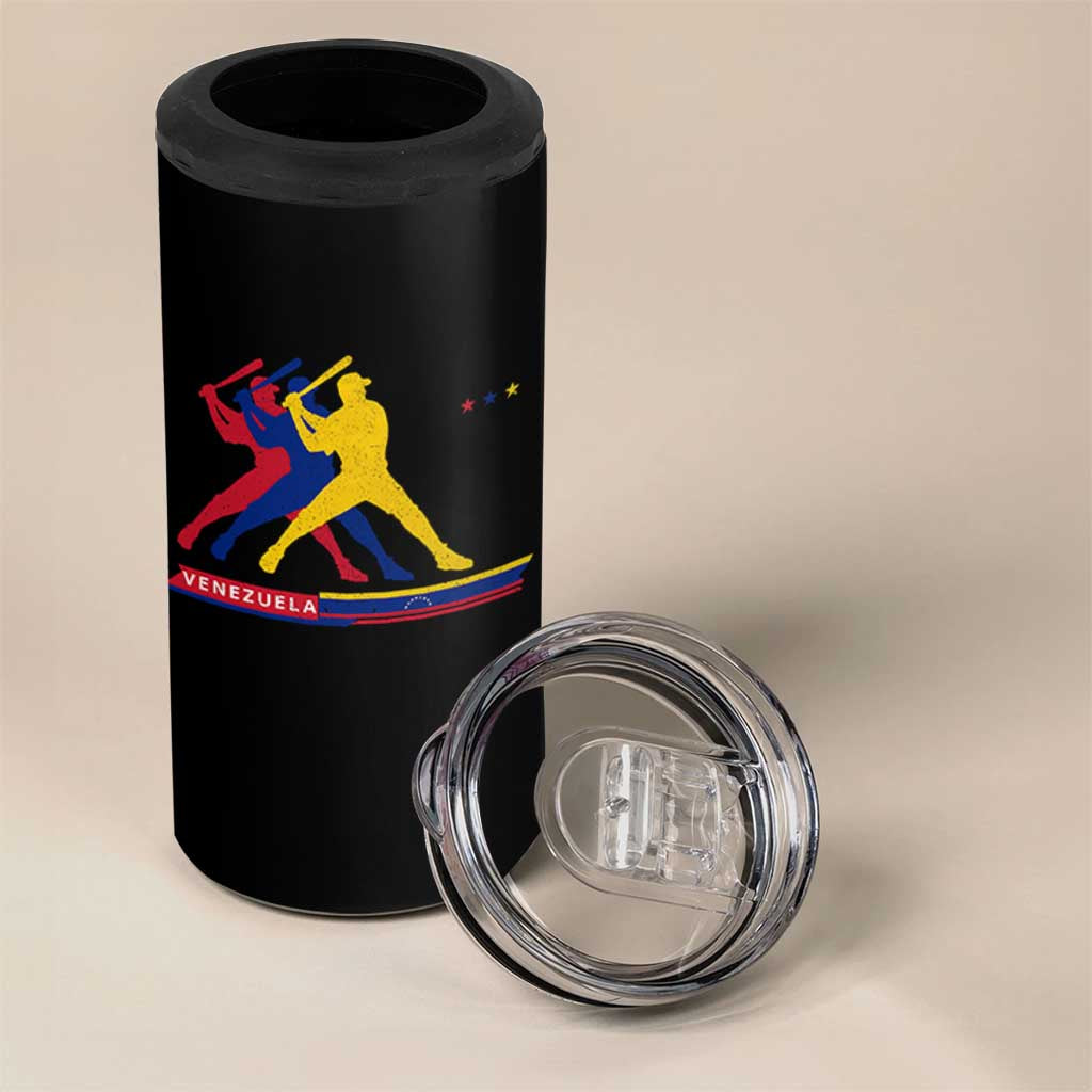 Baseball Venezuela Sport Fan Venezuelan Flag Batter Player 4 in 1 Can Cooler Tumbler