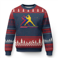Baseball Venezuela Sport Fan Venezuelan Flag Batter Player Ugly Christmas Sweater