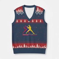 Baseball Venezuela Sport Fan Venezuelan Flag Batter Player V-Neck Knit Sweater Vest